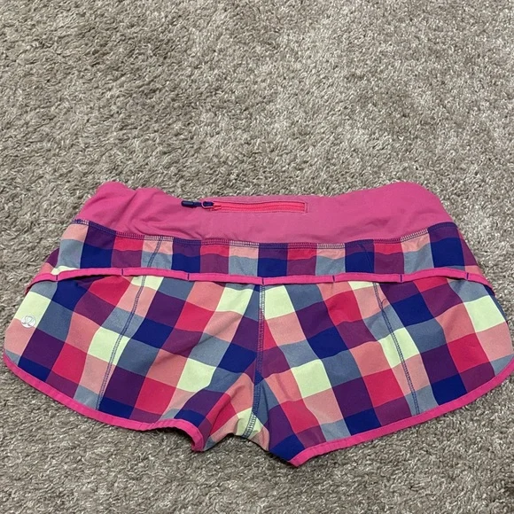 Lululemon Athletica Multicolor Plaid Athletic Shorts - Picture 2 of 6
